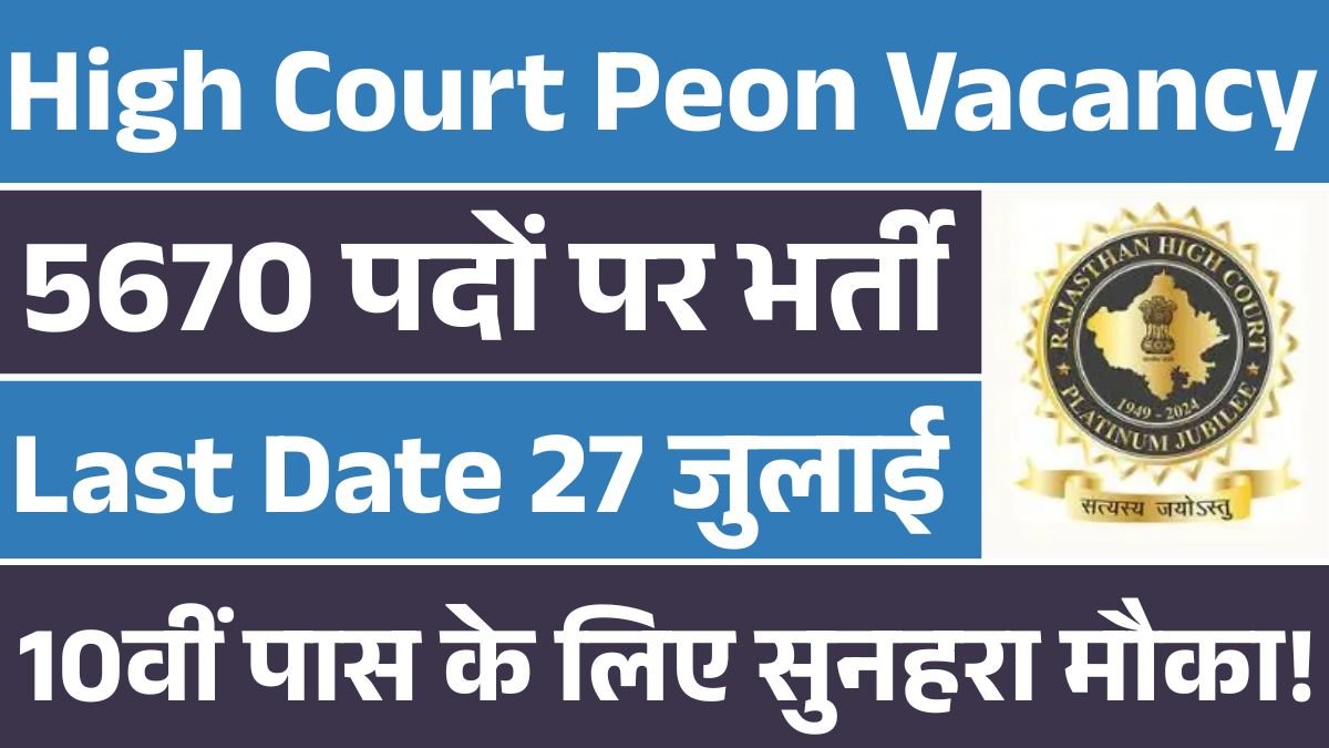 Rajasthan High Court Peon Vacancy 2025