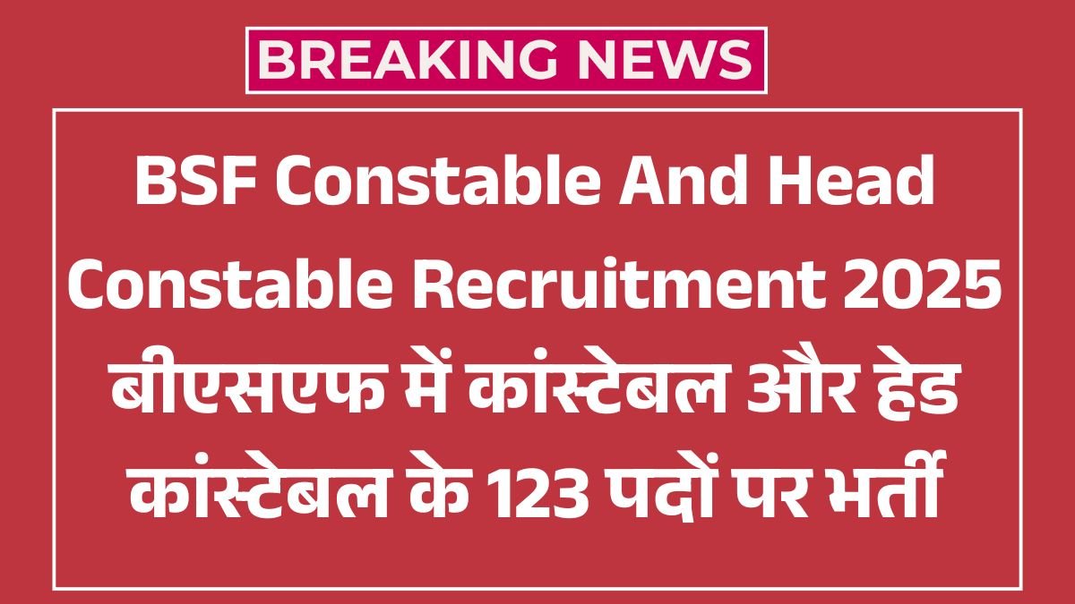 BSF Constable And Head Constable Recruitment 2025
