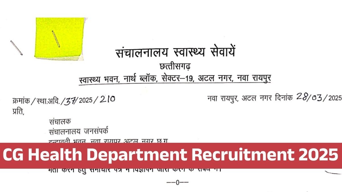 CG Health Department Recruitment 2025